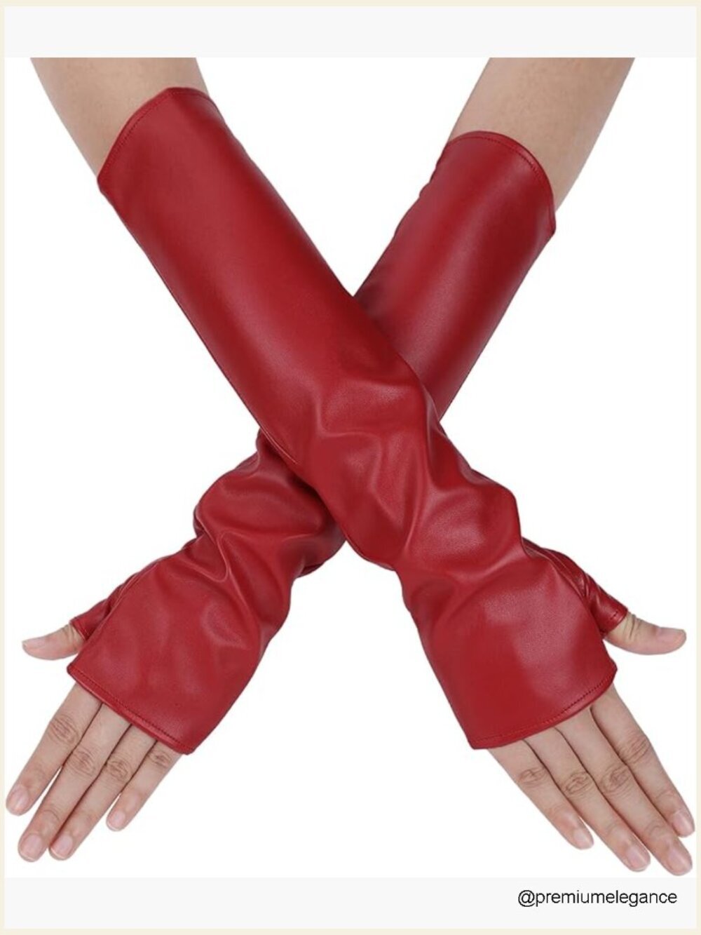Fingerless PU Leather Gloves Elegant Opera Mittens for Parties Proms Cosplay